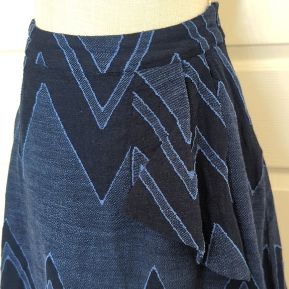 Anthropologie Textured Chevron Midi Skirt - Picture 5 of 11